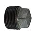 MIDLAND INDUSTRIES 64653 Cored Square Head Plug, 1/2 in MPT, Iron, Galvanized