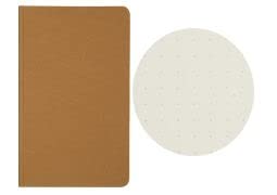Creative Mark Reflexions 28 Page Pocket Journal 3.5x5.5 - Tan Cover w/Guide Dot Paper      Office Product