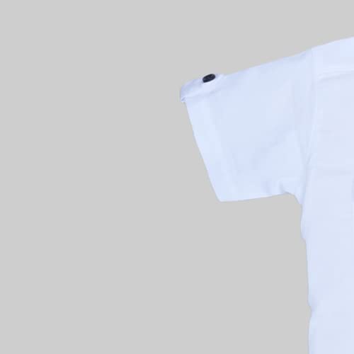 Image of Kids Stylish Solid Cotton Spread Half Sleeves Collar Regular Fit Shirt|| Formal Boys Shirt || Casual Wear Buttoned Shirt for Boys White
