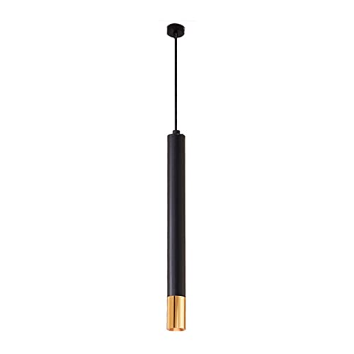 Lámpara de colgante negro de aluminio cilíndrica de cabecera moderna LED 3x40cm