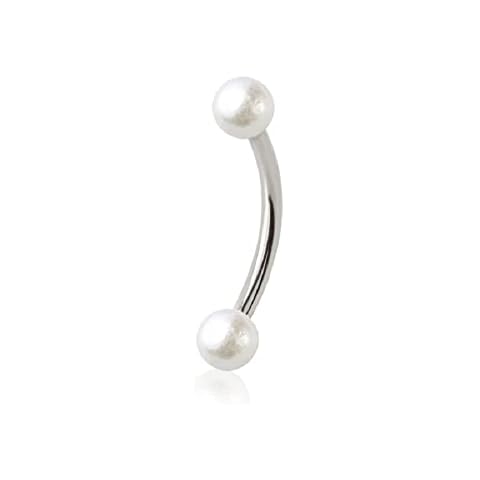 Pierced Owl Faux Pearl Eyebrow Barbell Cover