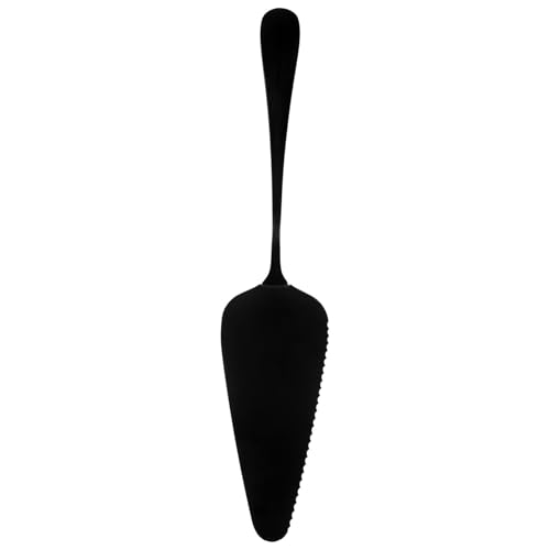 Alipis Pala Serrada de Acero Inoxidable Pasteles y Pizzas Herramienta Ergonómica para Repostería Utensilio de Cocina con Acabado Espejo Color Negro para Cortar y Servir Tartas y Queso