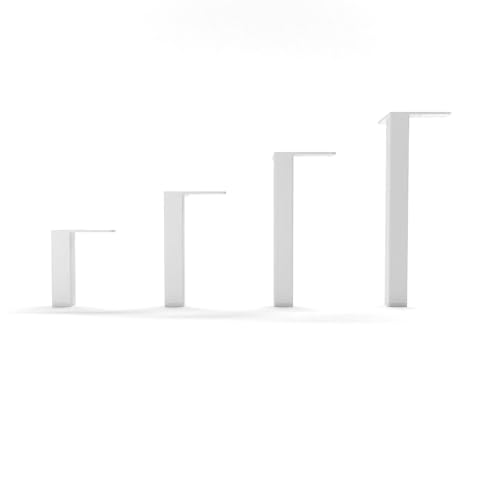HEVVA Luzern & LINZ - Patas para muebles (10/15/20/25 cm, 4 patas, color blanco, 20 cm, cuadrado)