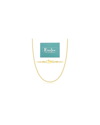 Eterjew 2mm 18K Gold Plated Rope Chain Necklace for Women 20 Inch