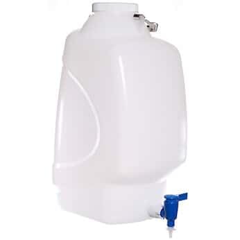 Cole-Parmer Rectangular Polypropylene Carboy with Spigot, 20 L