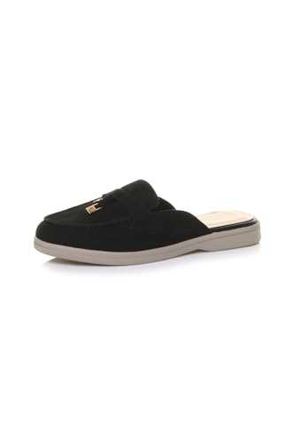 Image of AJVANI Womens Ladies Flat Slip on Open Back Mules Loafers Size 7 40 Black