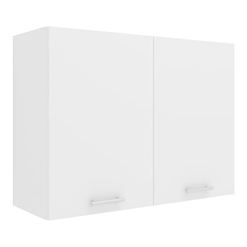 VCM Wall Cupboard 2 Doors, Composite Wood, White, One Size