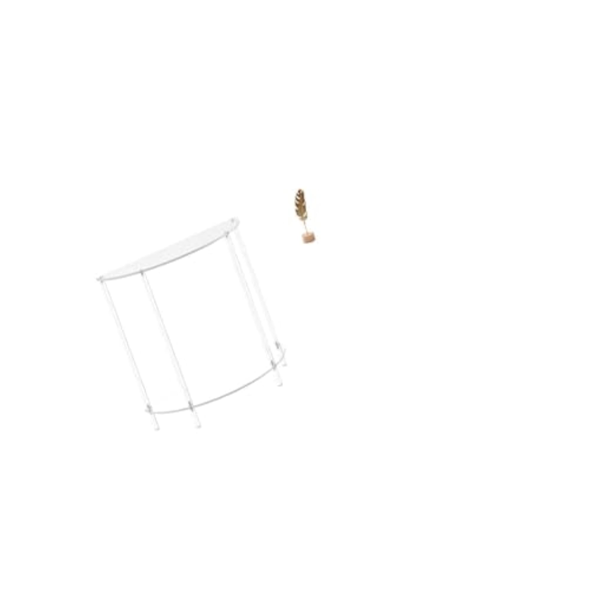 Acrylic Leaf Side Table with Metal Leaf Sculpture