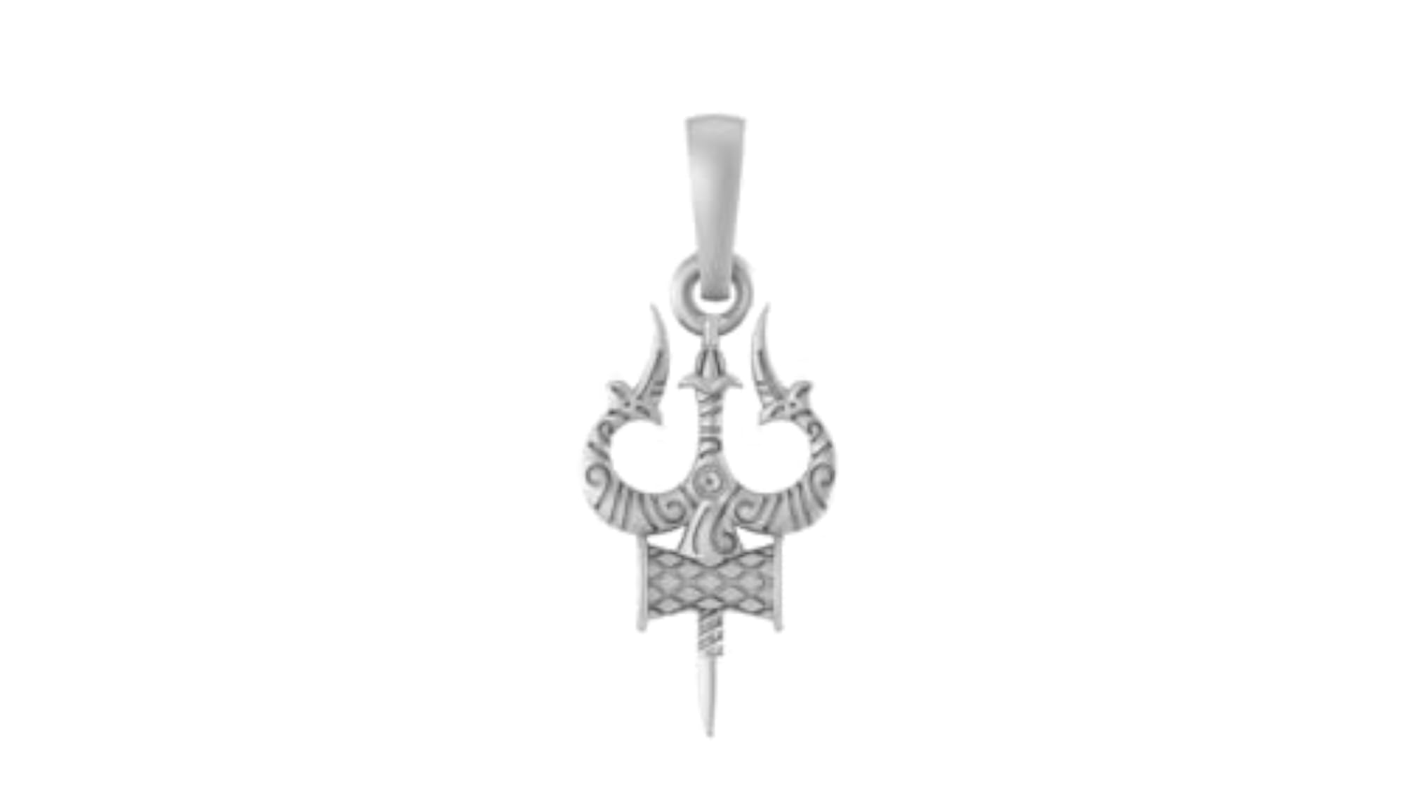 Women's Sterling Silver Shiva Trishul Pendant Locket