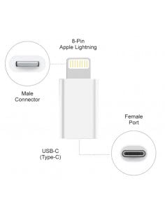 SBOX 268678 Mini Adattatore Ricarica Sincronizzazione Lightning USB-C™ Bianco Bianco