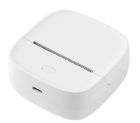 Image of JADENS Portable Printer with 2 Roll Sticker Paper,White