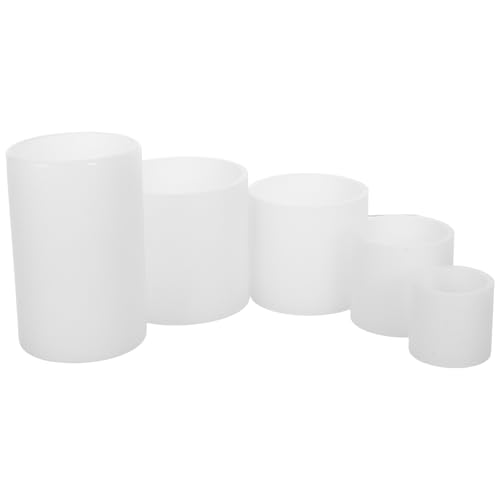Luxshiny Moldes para Velas de Silicona en Forma Cilíndrica, 5 Unidades Reutilizables para Fabricación de Velas y Fundición de Epoxi en Proyectos Artesanales