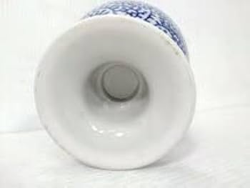 青と白の装飾 足付きボウル古地図蛸唐草高台鉢 たこ唐草