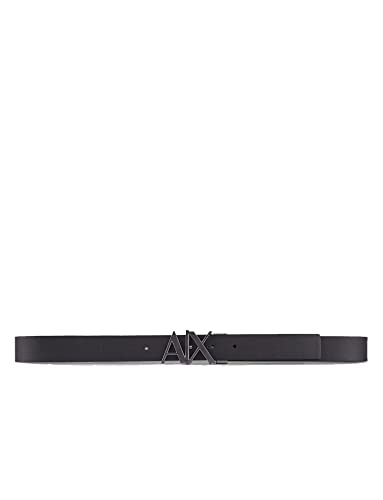 Armani Exchange Herren Everyday Logo Belt Gürtel, Schwarz, 38