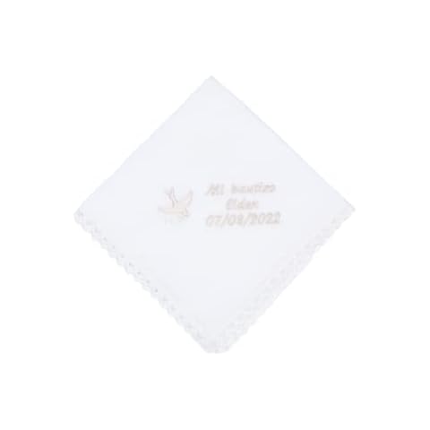 Pañuelo de Bautizo Bordado Personalizado Cover