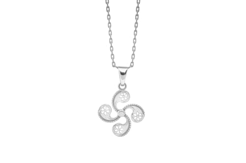 Pendentif Lauburu Croix Basque argent sterling 925 protection 17mm