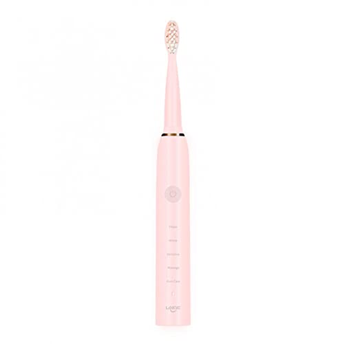 dpityserensio Electric Toothbrush for Adults, Soft Bristle, 5 Modes, Built in Smart Timer, Waterproof, Portable Electronic Toothbrush, Dental Care Cleaning (Pink)