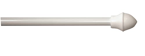 13mm Diameter Durable Strong Light Weight Metal Window Curtain Cafe Rod Set - Anti-Rust and Corrosion-Resistant, Easy to Install (White Café Rod Extendable from 55cm - 85cm)