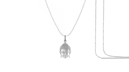 Pendentif Bouddha argent 925 avec chaîne en corde collier spirituel mixte