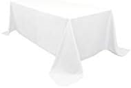 SilkLove Tablecloth - 90 x 132 Inch -White-Rectangular Polyester Table Cloth, Wrinkle,Stain Resistant - Great for Buffet Table, Parties, Holiday Dinner & More