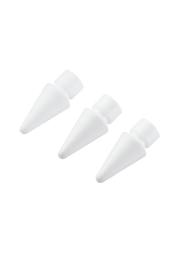 Elecom PWTIPAPS01WH Apple Pencil Tip Replacement for Apple Pencil, Stylus Pen, Resin, 3-Pack [Apple Pencil 1st Generation/2nd Generation/USB-C Compatible] Slim Type for Cartoon and Illustration