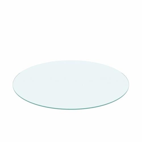 Image of 36 Inch Round Tempered Glass Table Top, 1 /4 Inch Thick Clear Glass with Polished Edge, Safety Glass Circle for Dining Table Top, Desk, Patio Base Replacement