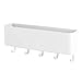 mDesign Plastic Wall Mount Mail and Key Holder with 5 Hooks, Hanger Rack Shelf for Home Entryway, Mudroom, Kitchen, Hold Letters, Cards, Magazines, Coats, Umbrellas, Ligne Collection - White