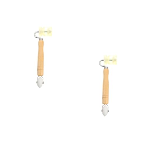 Homoyoyo 2pcs Ergonomic Wallpaper Smoother Tool Wooden Hand Pressure Roller for Decorating Construction Creative Roller Assorted