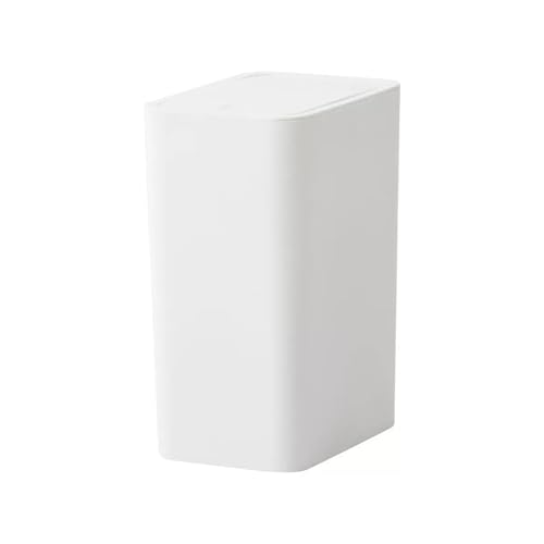 Caneca de basura de plástico 8.5L con tapa blanca