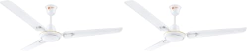 Image of Orient Electric 1200 mm Pacific Air Deco| Decorative ceiling fan | Powerful airflow| BEE Star Rated | 2-year warranty | White Silver, pack of 2