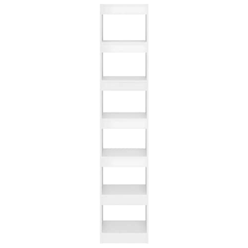 Matalde Bookcase, Modern Book Storage, Freestanding Bookshelf, Utility Organizer, For Home Office, Living Room, Bedroom, High Gloss White, 15.7"X11.8"X78" #TOP5