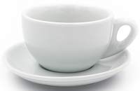 Nuova , Porzellan, Point Cappuccinotassen,Cappuccinotasse PALERMO B58 weiß 6St O/U Cover