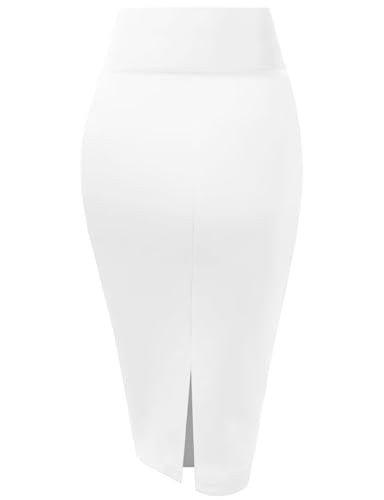 Image of Hybrid & Company Women's Scuba Pencil Skirt | Scuba stretch fabric, sleek tailored design, comfortable fit, suitable for office, meetings, and professional settings