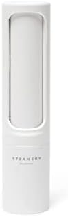 Steamery Lint Brush, Reusable Lint Roller, Pet Hair Remover, Travel Size, Self Cleaning, Rotate to Empty, White