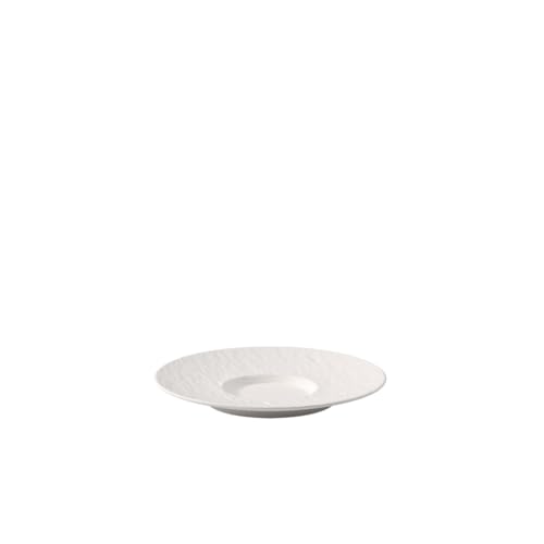 Catálogo de Platos para tazas los 10 mejores. 50 Villeroy & Boch Manufacture Rock Blanc Plato para taza de té y café, 6.5 pulgadas, porcelana premium, blanco