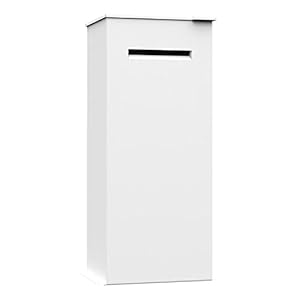 Brievenbus, design pakketbrievenbus Knox van aluminium in wit – Bravios