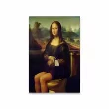 Mona Lisa decoration WC originale pour rompre la monotonie