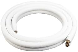 3/8" LL x 5/8" SL Mini Split Refrigerant Line Set w/ Flare Nuts, 1/2" Insulation (15 Ft.)