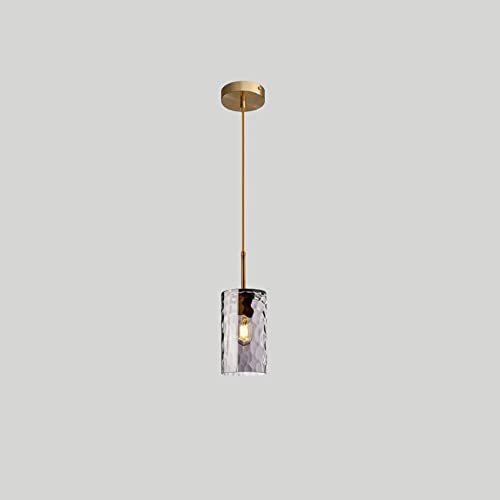 Lámpara colgante ajustable sobre la mesa de comedor con cristal gris 2