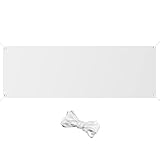 LUTER 0,6 x 1,8 m lackierbar Leeres Banner, Polyester Einfache Weiße Fahnenflagge mit 6 m Hängendem Seil für DIY Indoor Outdoor Wandschilder Bussiness Office Aktivitäten Display