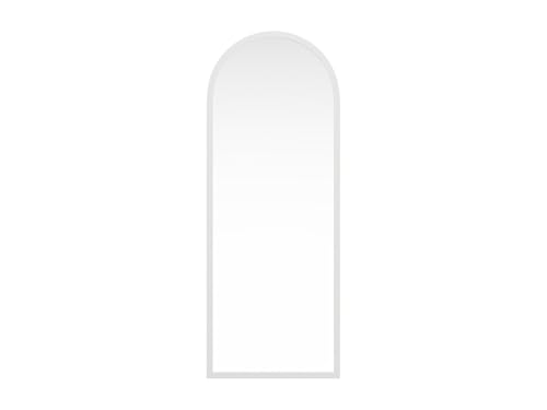 Vente-unique - Grand Miroir Arche en Bois de Paulownia - L. 65 x H. 170 cm - Blanc - Shangi