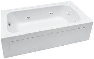 PROFLO PFW7236ALSK Plus Series 72" x 36" Alcove 8 Jet Whirlpool Bath Tub with Skirt, Left Drain, and Right Hand Pump - White