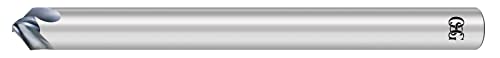 オーエスジー 面取り用3枚刃超硬エンドミルロングシャンクネガタイプ 外径8mm 全長100mm 刃長3.5mm シャンク径8mm LS-HSCT-N 1×45゜×8×100(9200078)