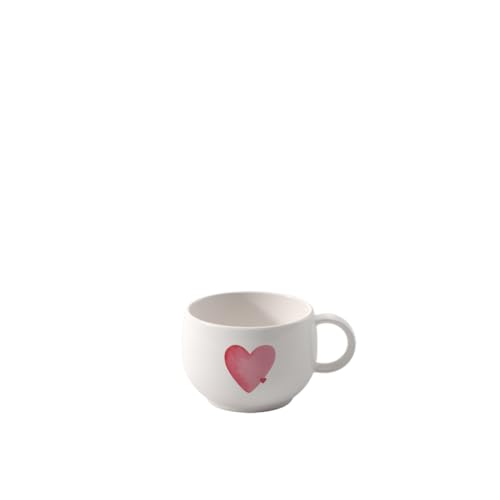 like. by Villeroy & Boch With Love Espressotasse Maße: ca. 8 5 × 6 5 × 4 5 cm Weiß mit rotem Aquarelldekor Spülmaschinenfest & Mikrowellensicher Herzmotiv Kaffeetasse Premium Porzellan