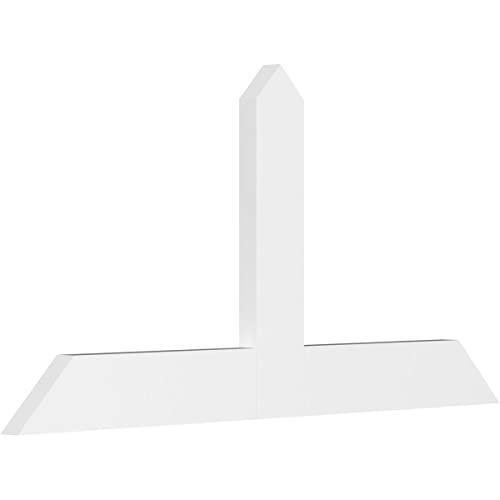 Ekena Millwork GBP060X30X0206POR00 Portland Architectural Grade PVC Gable Brackets 60"W x 30"H x 2"D x 6"F, 12/12 Pitch