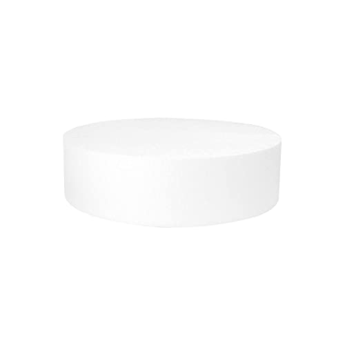 OCREME Polystyrene Dummy Cake Decorating Display for Baked Goods Bakery Supplies Round Shape (7 Diameter x 2 High)