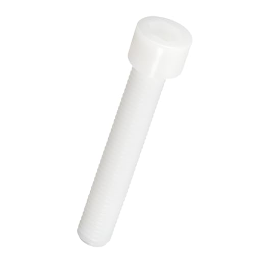 Image of 10pcs Socket Head Cap Screws - [M10-1.5 x 60mm] Nylon Hexagon Socket Head Cap Screw Plastic Allen Bolts for Device Fixing Mould Manufacturing Use, White