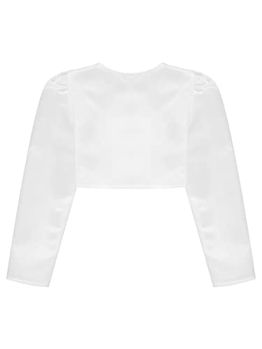 Kids Girl's Long Sleeve Satin Bolero Shrug Short Cardigan Childrens Girls Wedding Birthday Party Dress Cover4