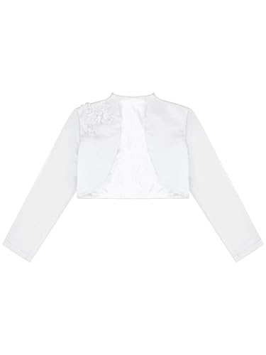 Linjinx Kids Girls Satin Bolero Shrug Jacket Cardigan Coat Wedding Party Bridesmaid Flower Girl Dress Cover Up3