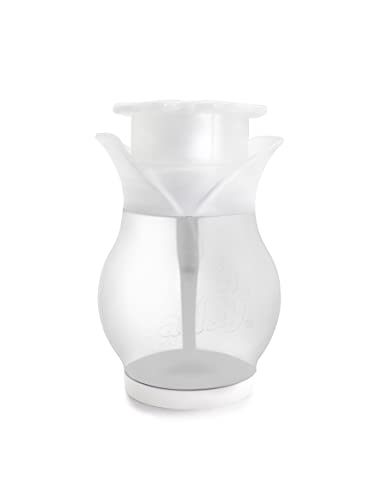 Scrub Daddy Soap Dispenser, Soap Daddy Dual Action Washing Up Liquid Detergent Holder for Dishes, Refillable Kitchen & Bathroom Sink Dispensers, Push Down Pump Bottle, White Flower Design - Image 4